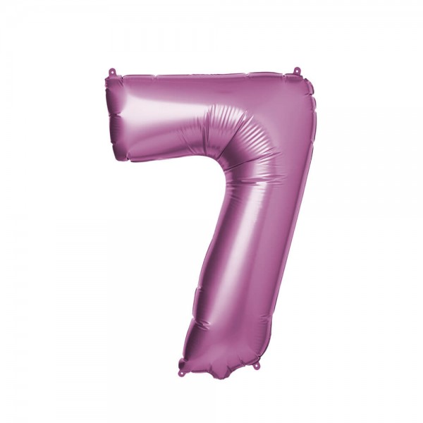 Folienballon Zahl 7 - Pink, 86 cm