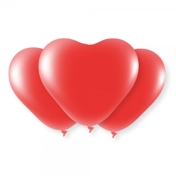 20 Ballon Herzen rot