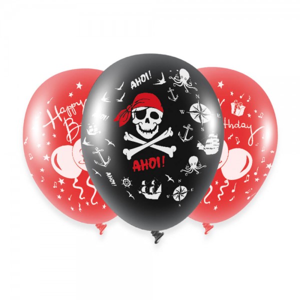 6 Luftballons - Pirat & Happy Birthday