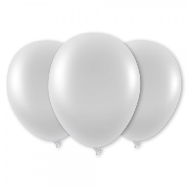 Luftballons silber metallic Latex Rund