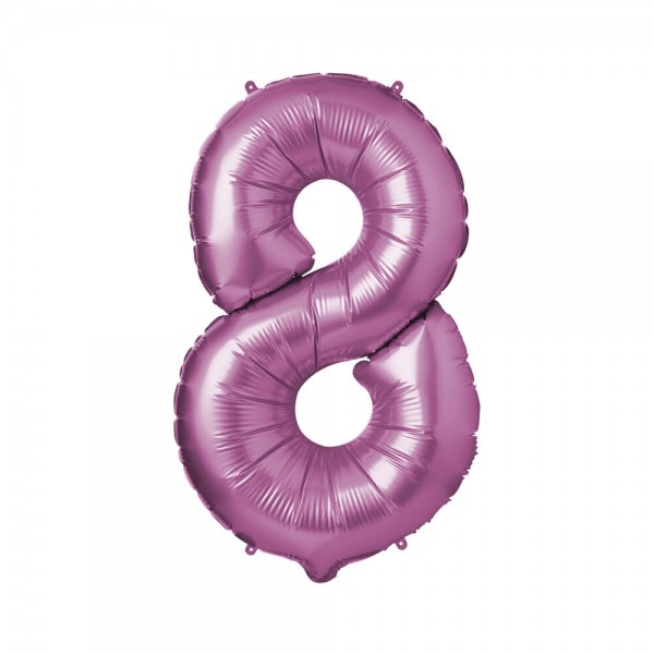 Folienballon Zahl 8 - Pink, 86 cm