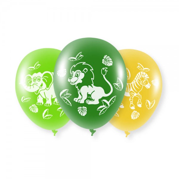 6 Luftballons - Dschungel Tiere
