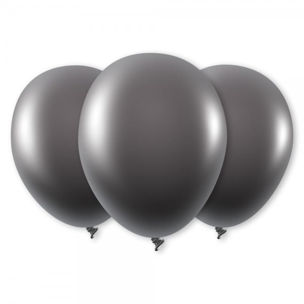 Luftballons schwarz metallic Latex Rund