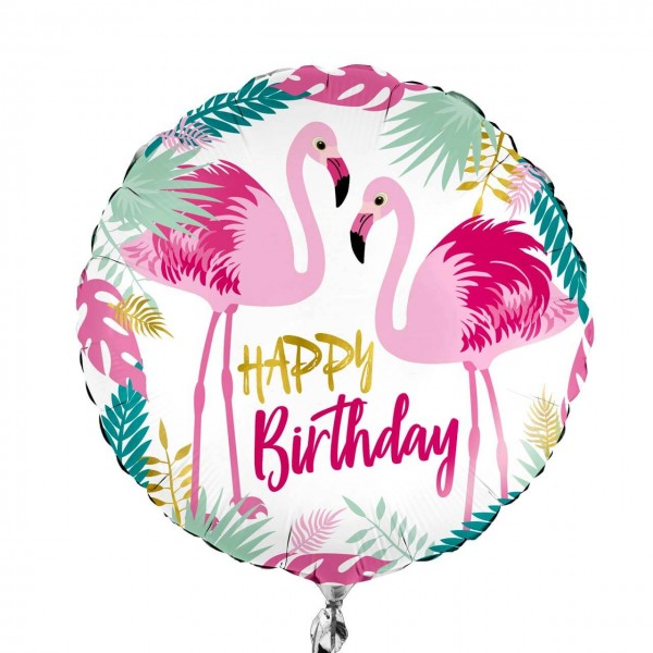 folienballon happy birthday flamingo