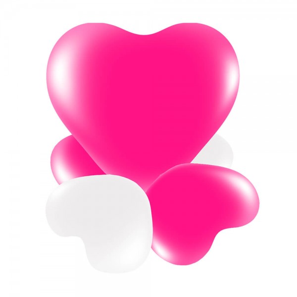 5 Herzluftballons zum Aufstellen