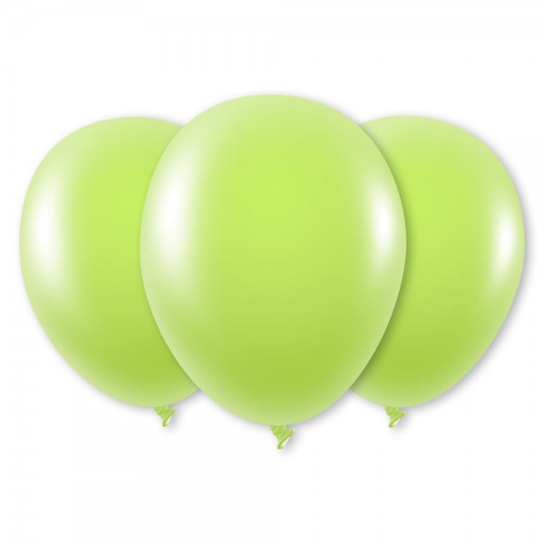 Luftballons apfelgrün metallic Latex Rund