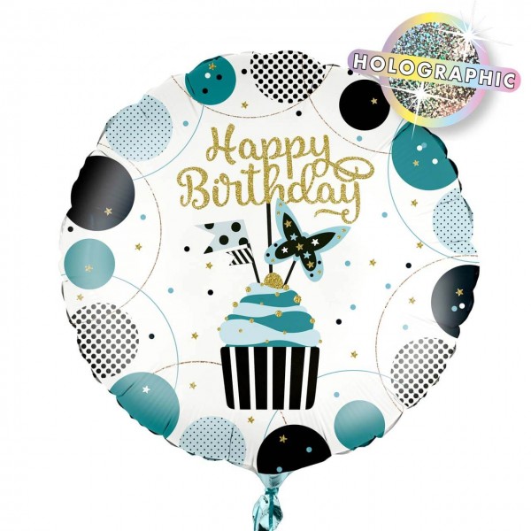 folienballon happy birthday cupcakes