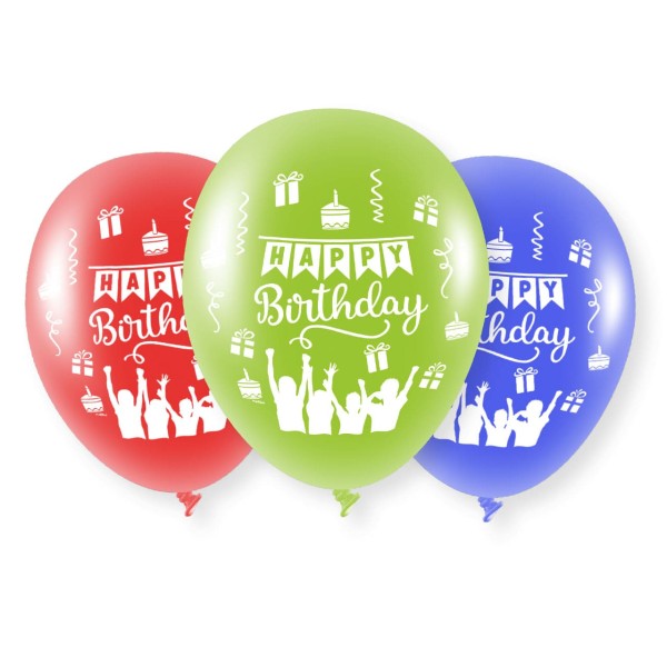6 Luftballons Happy Birthday KIndergeburtstag