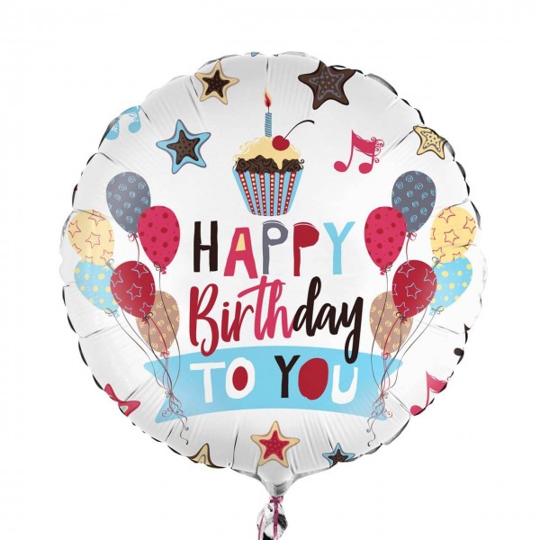 18 rund 35 cm Geburtstag Birthday Heliumballon Folienballon ca 