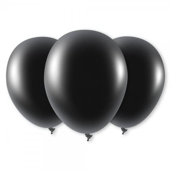 Luftballons schwarz Latex Rund 