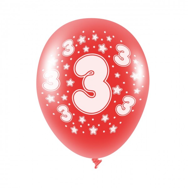 1 Luftballon - Zahl 3