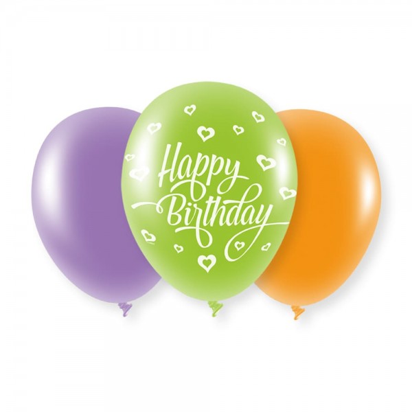 25 Luftballons - Happy Birthday - Motiv Herzen und Uni