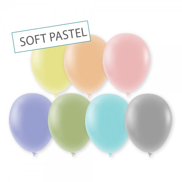 Luftballons bunt gemischt Soft Pastel Latex Rund