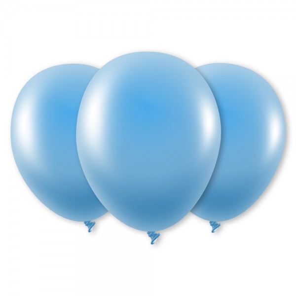 100 Ballons hellblau Metallic