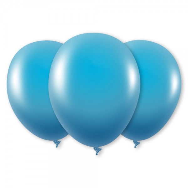 Luftballons königsblau metallic Latex Rund