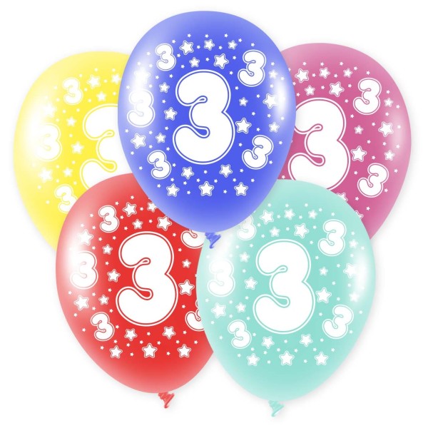 5 Luftballons - Zahl 3