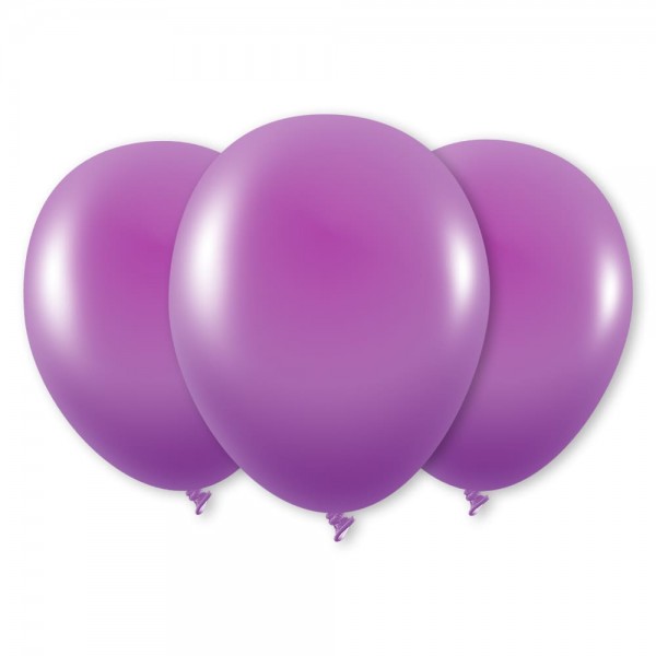 Luftballons lila metallic Latex Rund