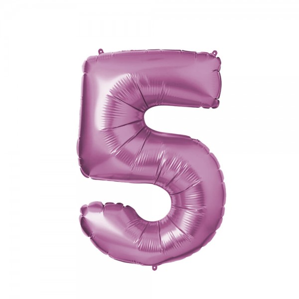 Folienballon Zahl 5 Pink 86 cm