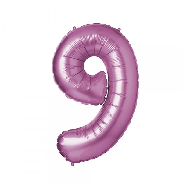 Folienballon Zahl 9 - Pink, 86 cm