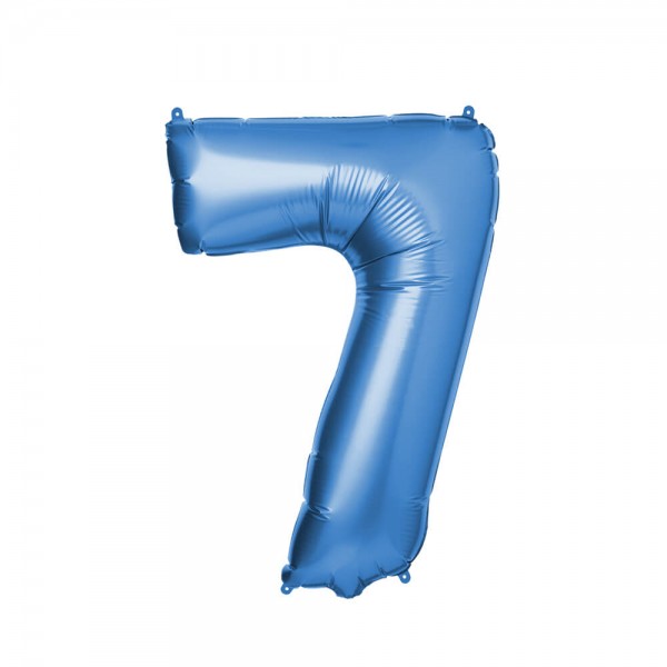 Folienballon Zahl 7 - Blau, 86 cm