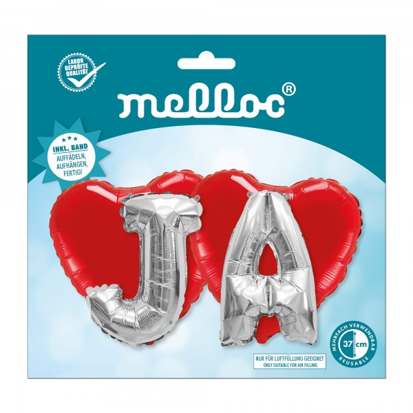 Folienballon Buchstaben Set - Ja & Herzen