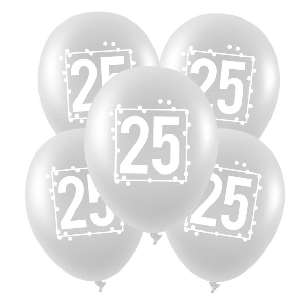 Luftballons Zahl 25 Silberhochzeit Jubiläum Geburtstag