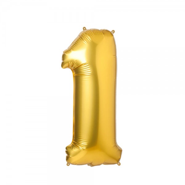 Folienballon Zahl 1 - Gold, 86 cm
