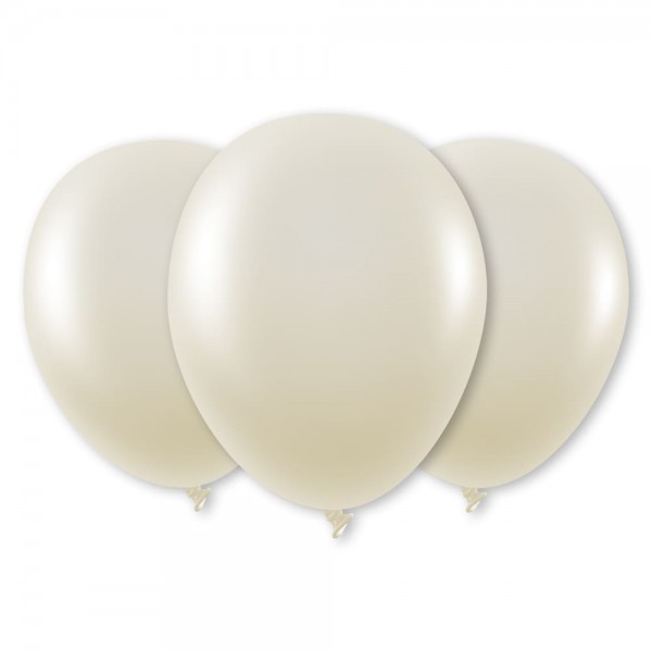 Luftballons elfenbein metallic Latex Rund