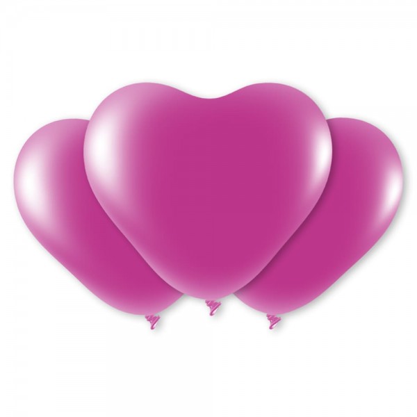 Herz Luftballons fuchsia Latex
