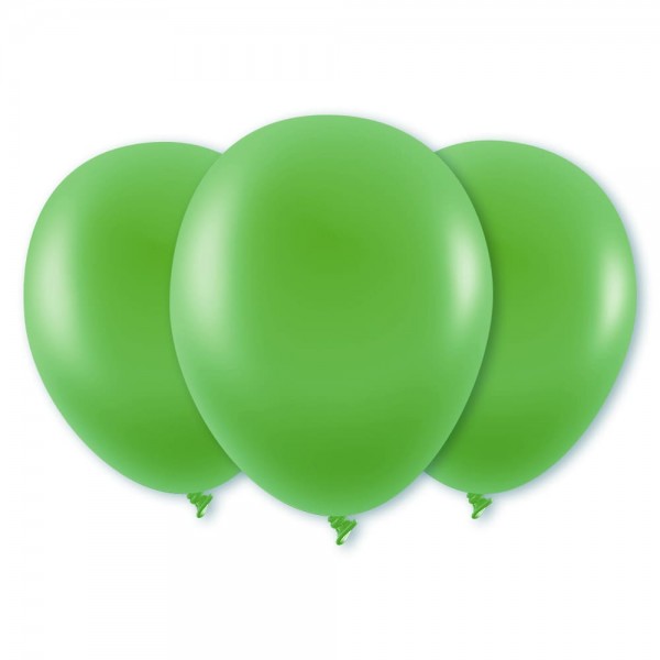 Luftballons limonengrün metallic Latex Rund